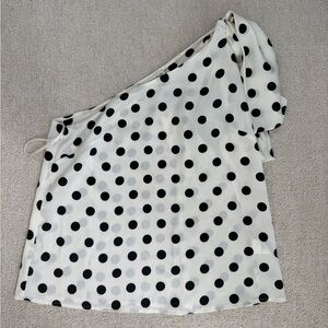Anthropologie Asymmetrical Black and White Blouse